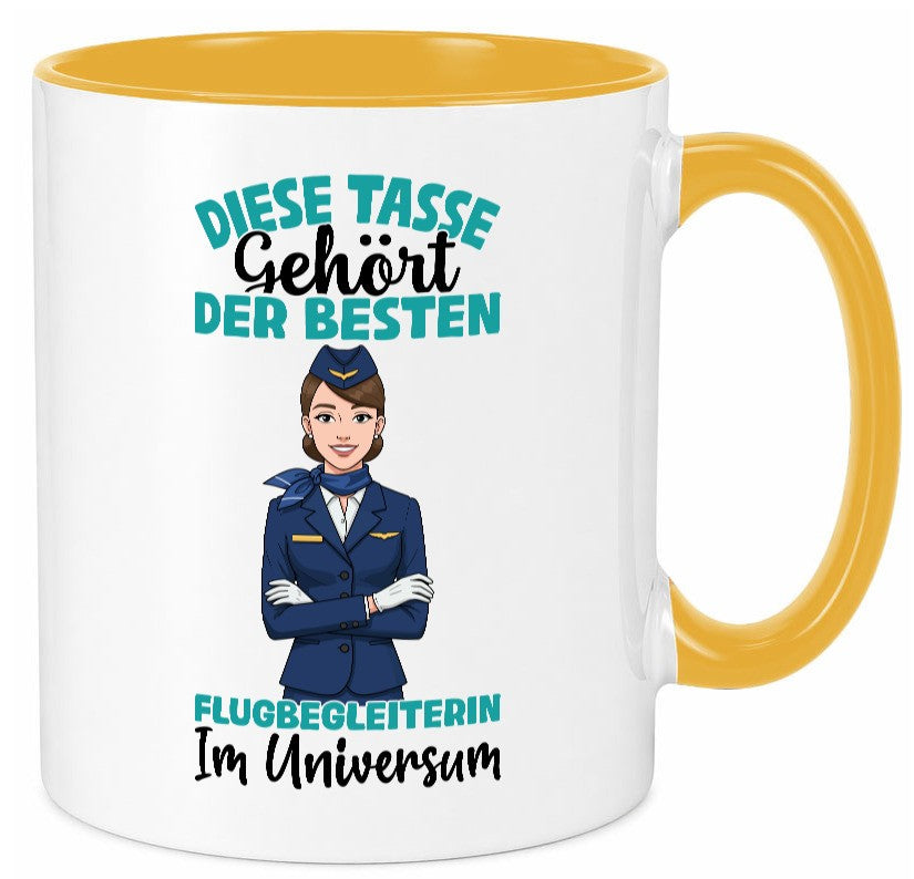 Im Universum: Flugbegleiterin | Stewardess Flughafen lustig Humor Geschenkidee Tasse