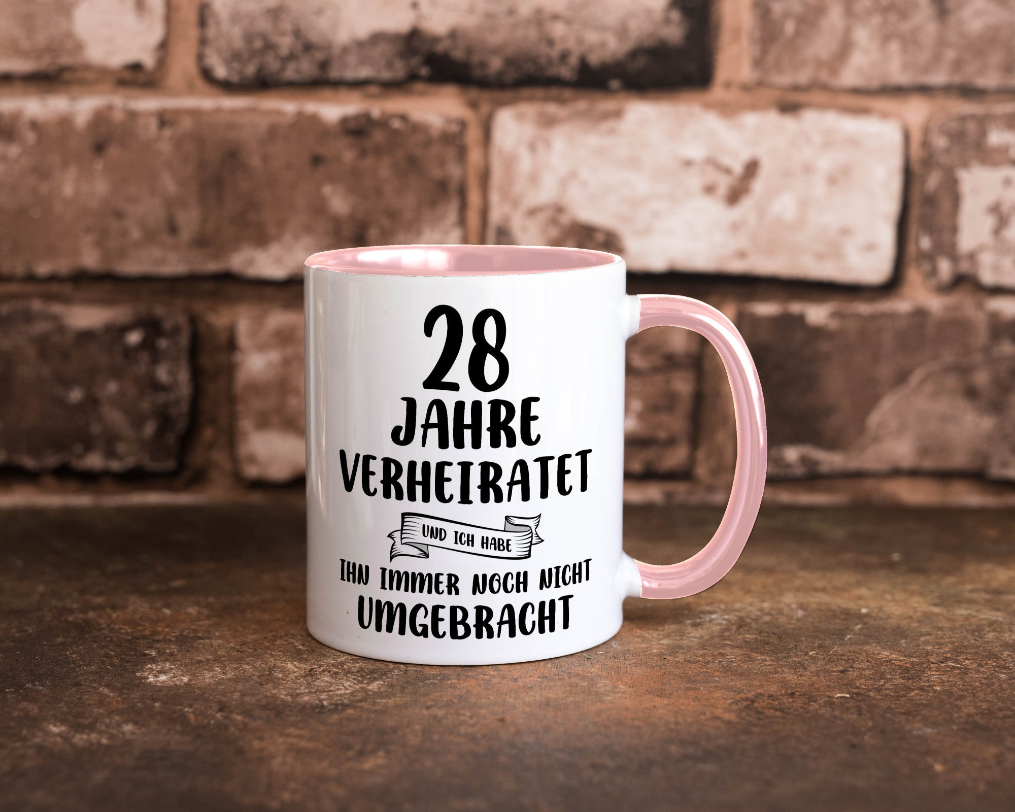 28 Jahre Verheiratet, immer noch am Leben! Geschenkidee Humor Tasse