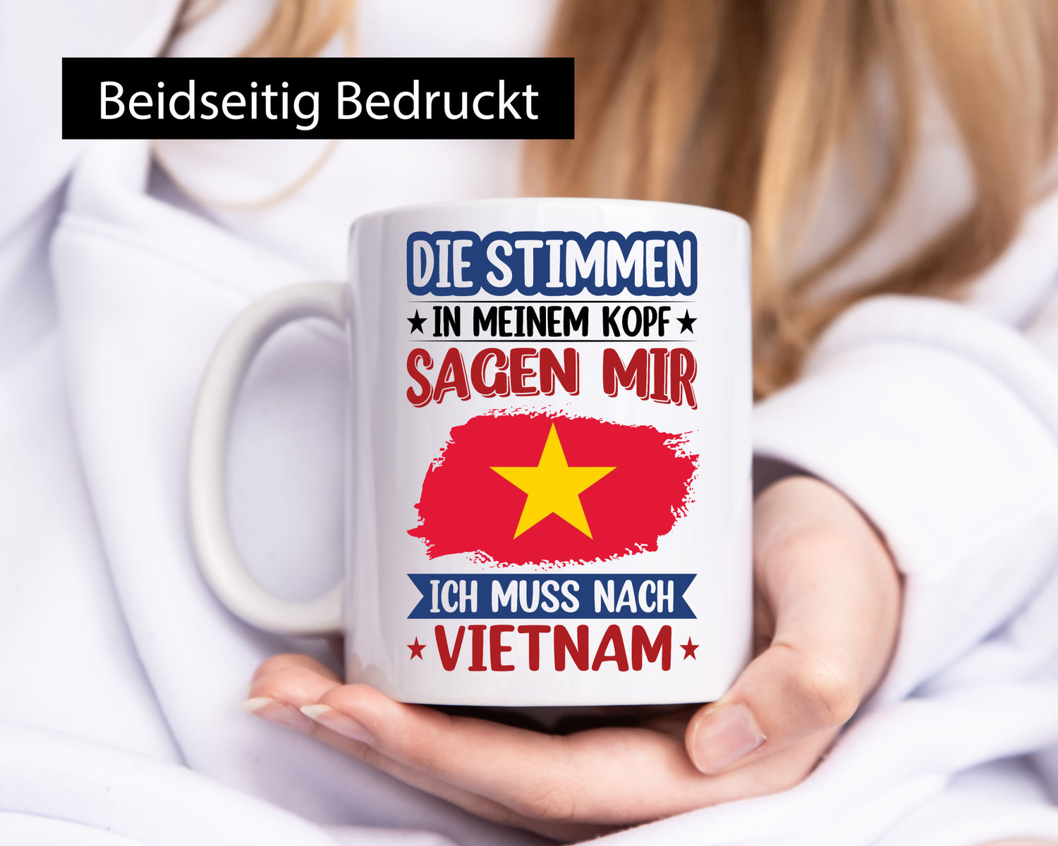 Vietnam | Urlaub Stimmen in meinem Kopf Traumland v2 Geschenkidee Humor Tasse