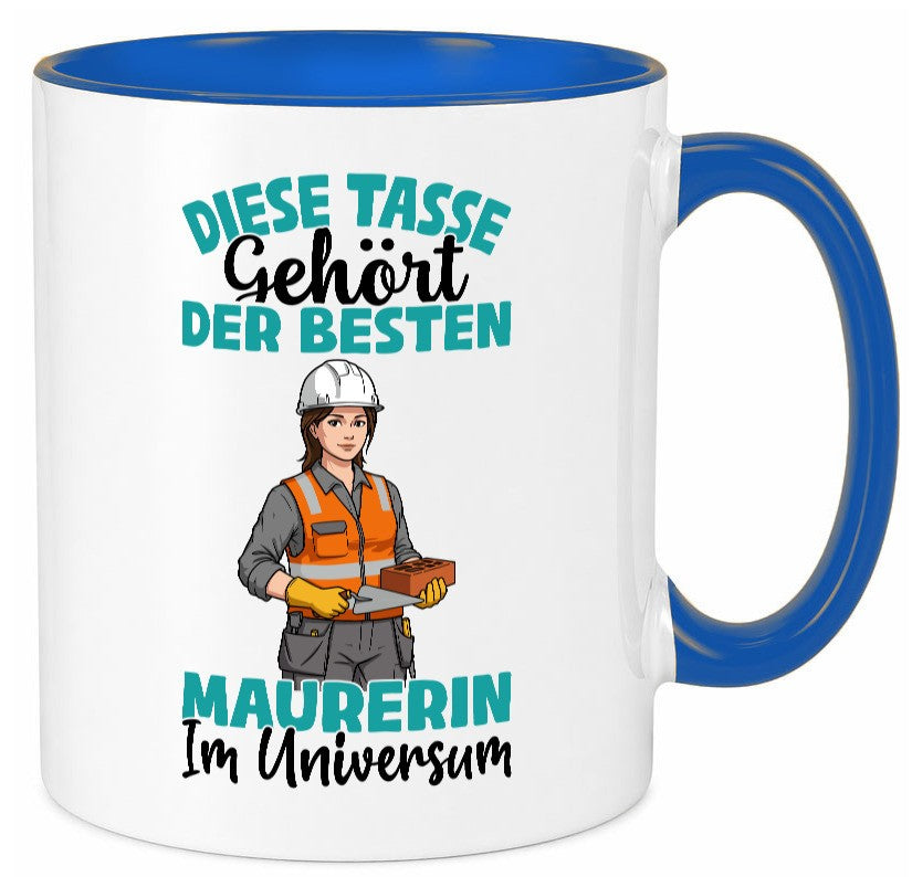 Im Universum: Maurerin | Bau Handwerkerin Geschenkidee Humor Tasse