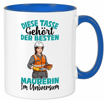 Im Universum: Maurerin | Bau Handwerkerin Geschenkidee Humor Tasse