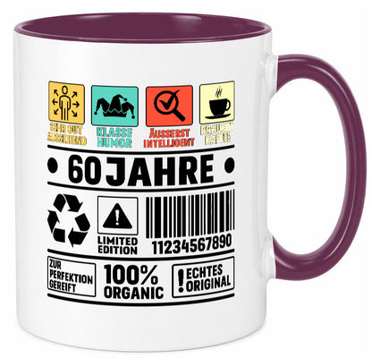60. Geburtstag | 60 Jahre Humor Limited Edition Geschenkidee Tasse