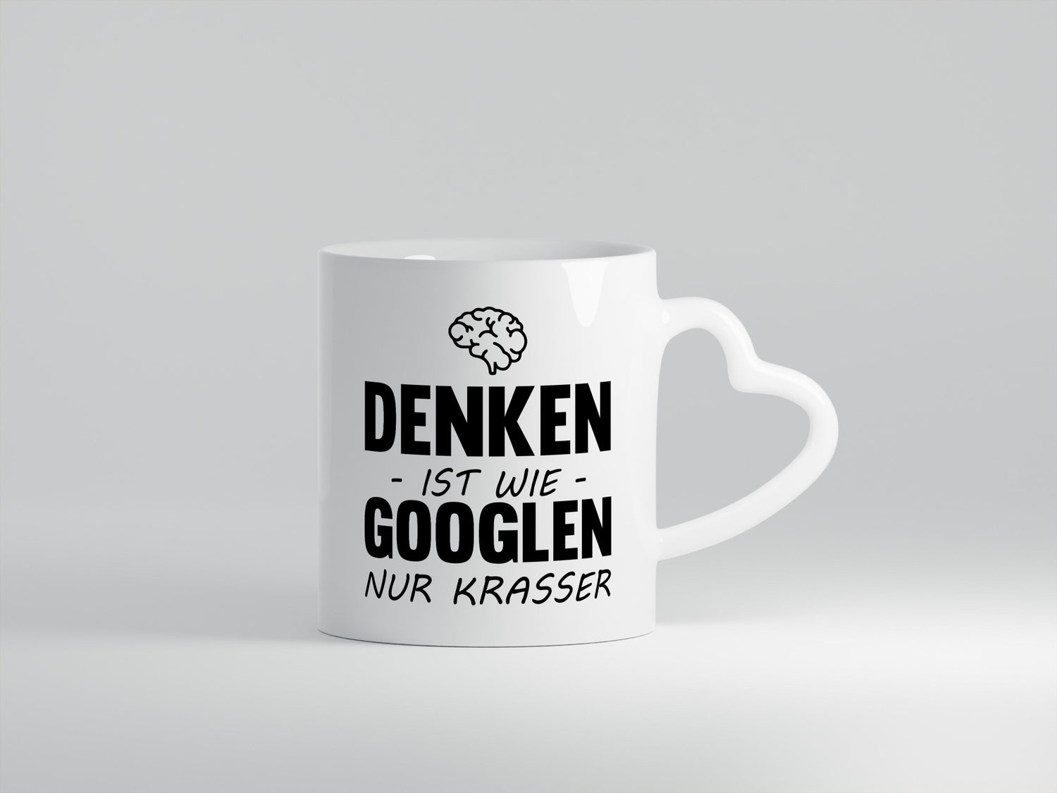 Denken ist wie Googeln, nur krasser – lustig, Humor, Geschenkidee, Geschenk, Tasse