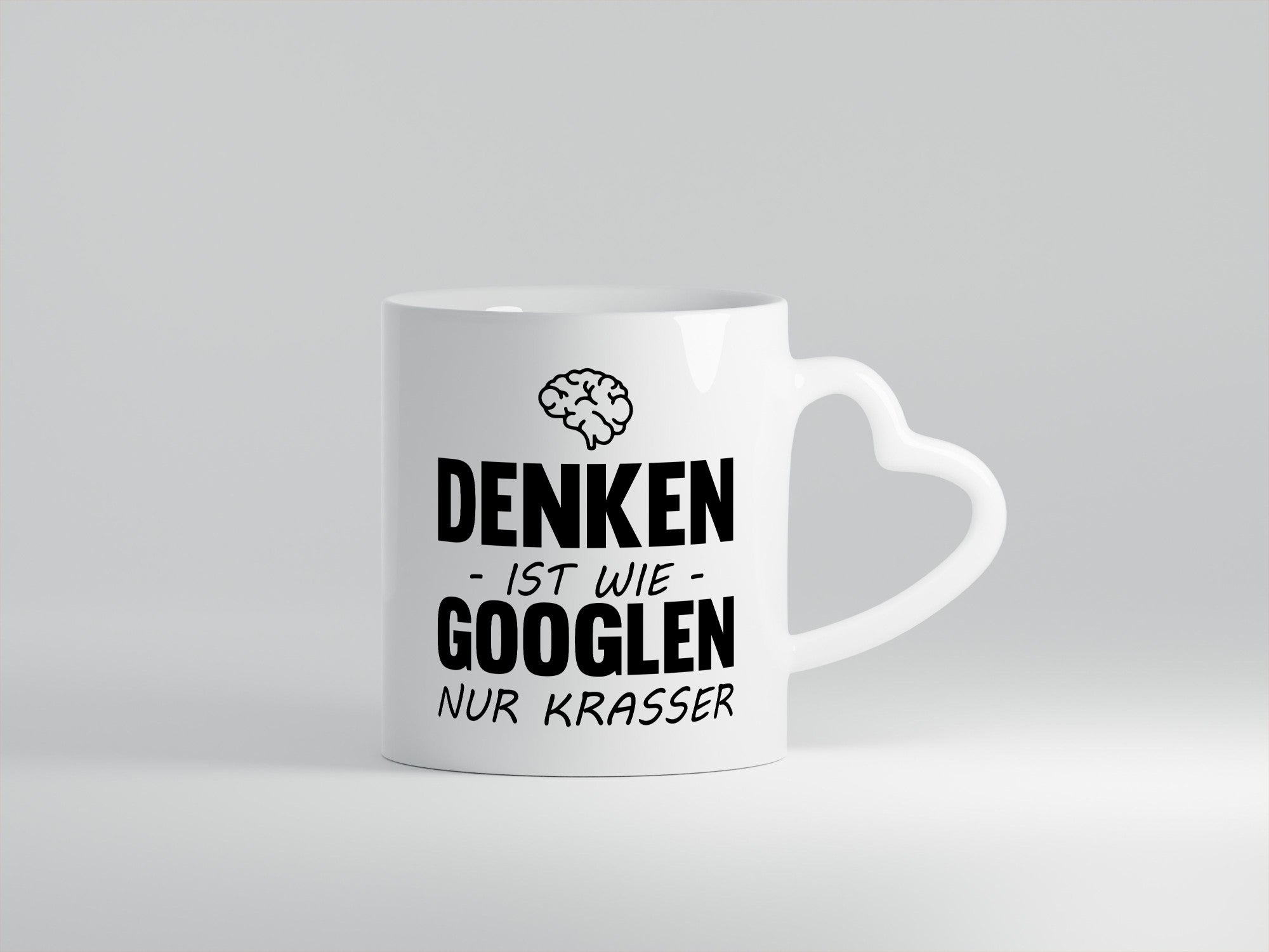 Denken ist wie Googeln, nur krasser – lustig, Humor, Geschenkidee, Geschenk, Tasse