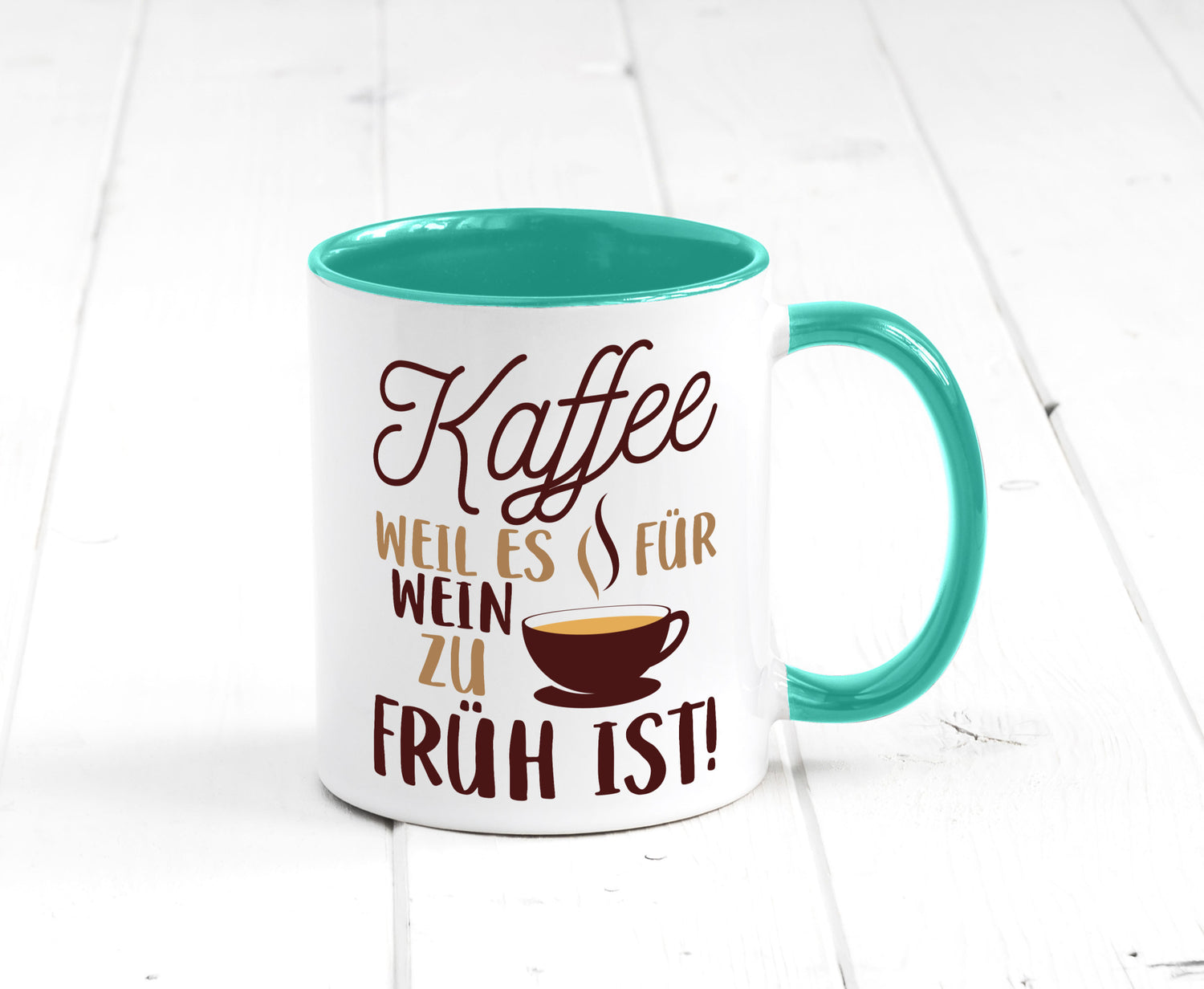 Weil es für Wein zu früh ist | Kaffeetrinker Herzschlag Humor Geschenkidee Tasse