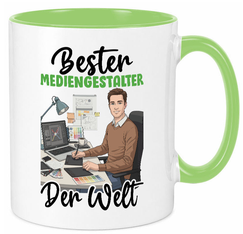 Bester Mediengestalter | Medien v2 Geschenk Humor Geschenkidee lustiger Spruch Tasse