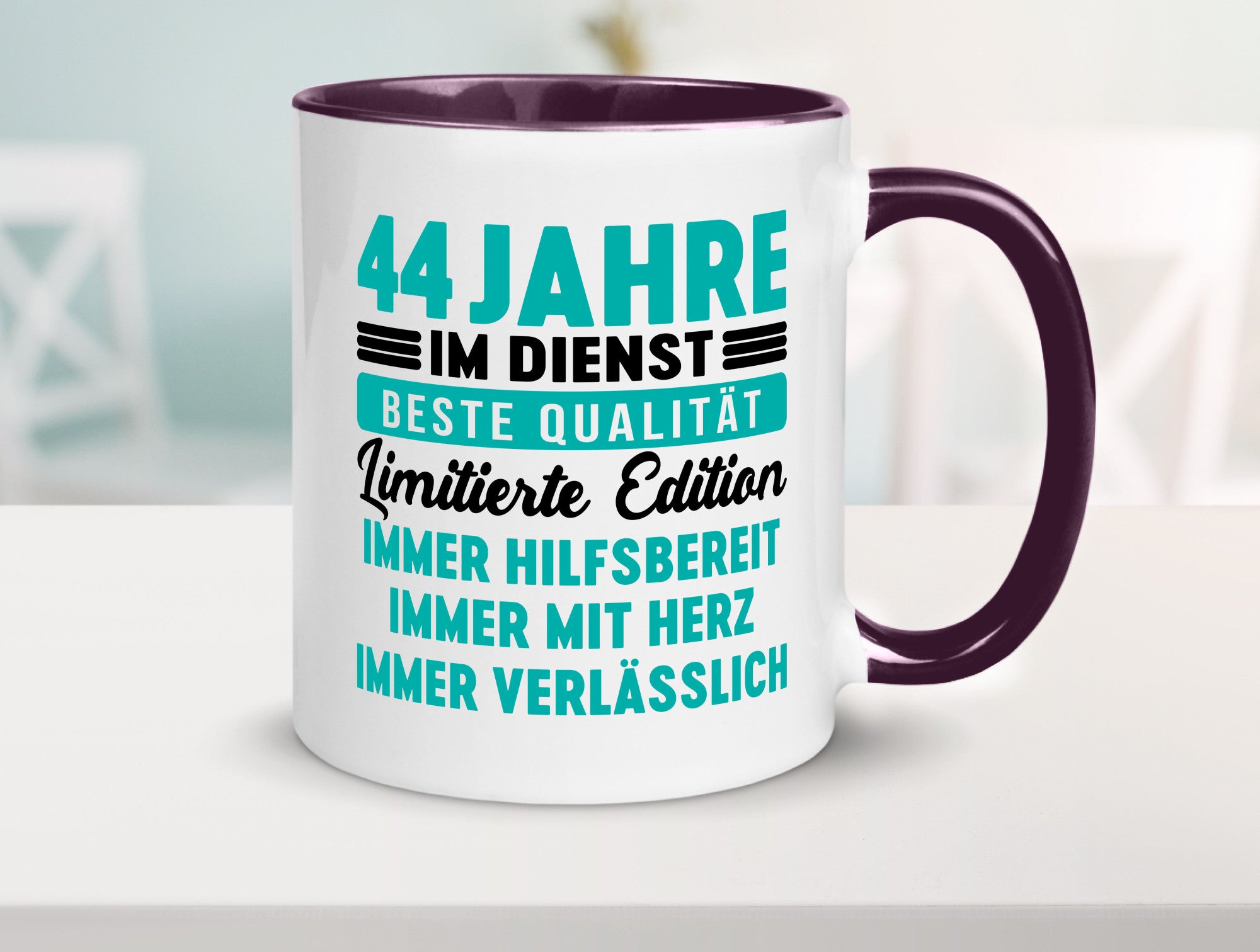 44 Jahre im Dienst | Jubiläum Arbeit v5 lustig Kollegen Büro Geschenk Tasse