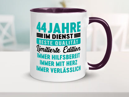 44 Jahre im Dienst | Jubiläum Arbeit v5 lustig Kollegen Büro Geschenk Tasse