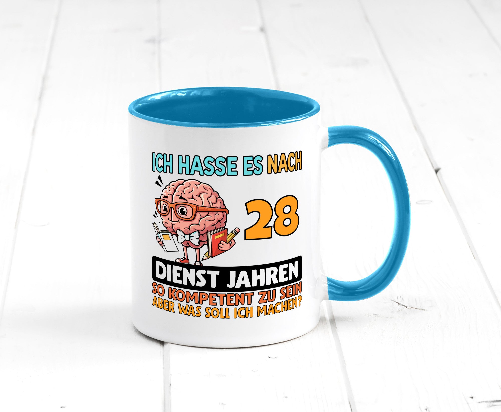 28 Dienstjahre | Arbeit Kompetent Geschenkidee Kollegen Büro Humor Tasse