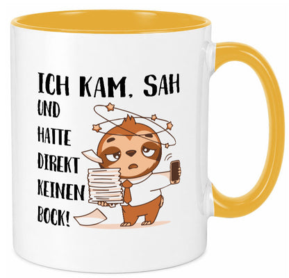 Ich habe keinen Bock | Faultier Kam, sah und kein Geschenkidee Tierliebhaber Tasse