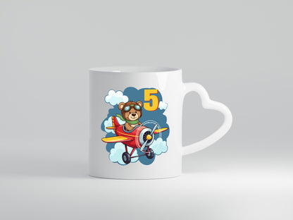 5. Geburtstag | 5 Jahre Kinder Pilot Flugzeug Geschenkidee Humor Tasse