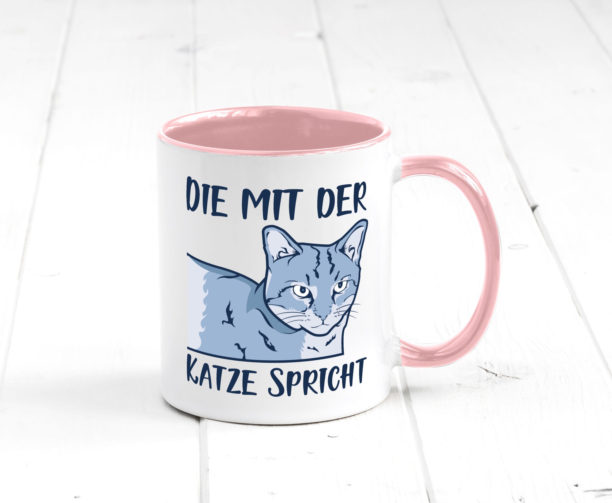 Die mit der Katze spricht | Humor Tierliebhaber Geschenkidee Tasse