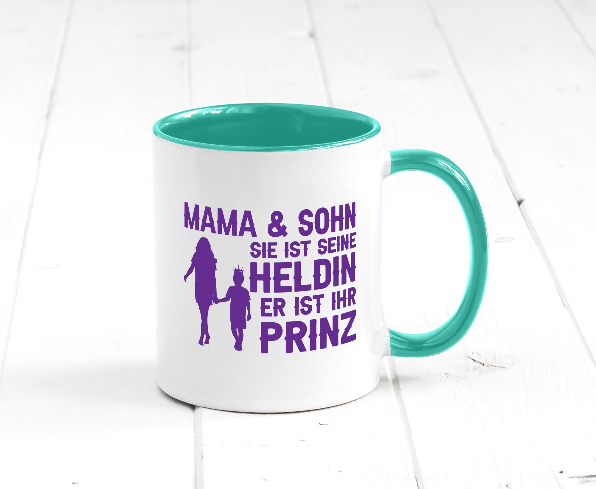 Mama &amp; Sohn | Helding Prinz Mutterliebe Geschenkidee Familie Humor Tasse