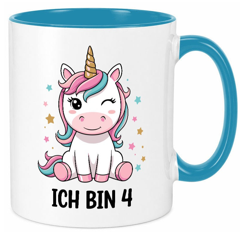 4. Geburtstag | 4 Jahre Einhorn Mädchen lustig Geschenkidee Geschenk Tasse
