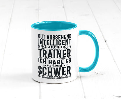 Gut aussehender Trainer |gestrichelte Linie | Punkte lustiger Spruch Geschenk
