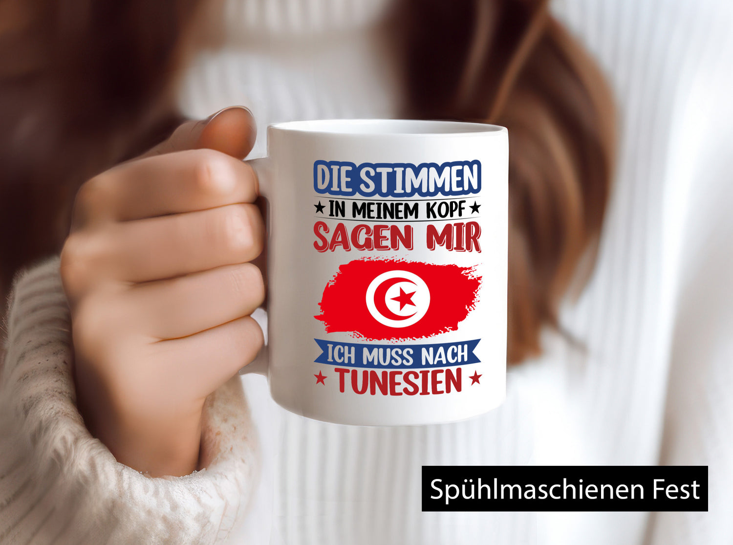 Tunesien | Urlaub Stimmen in meinem Kopf Traumland v2 Geschenkidee Humor Tasse