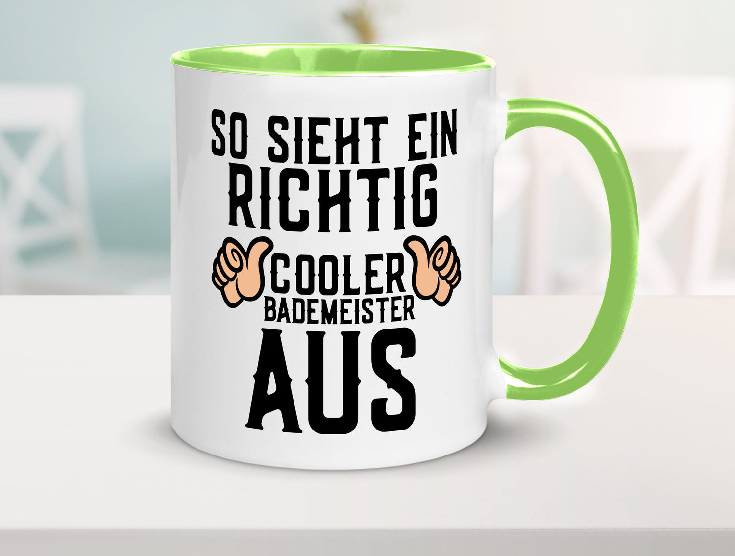 Richtig cooler Bademeister | Daumen hoch Schwimmbad lustig Humor Geschenkidee