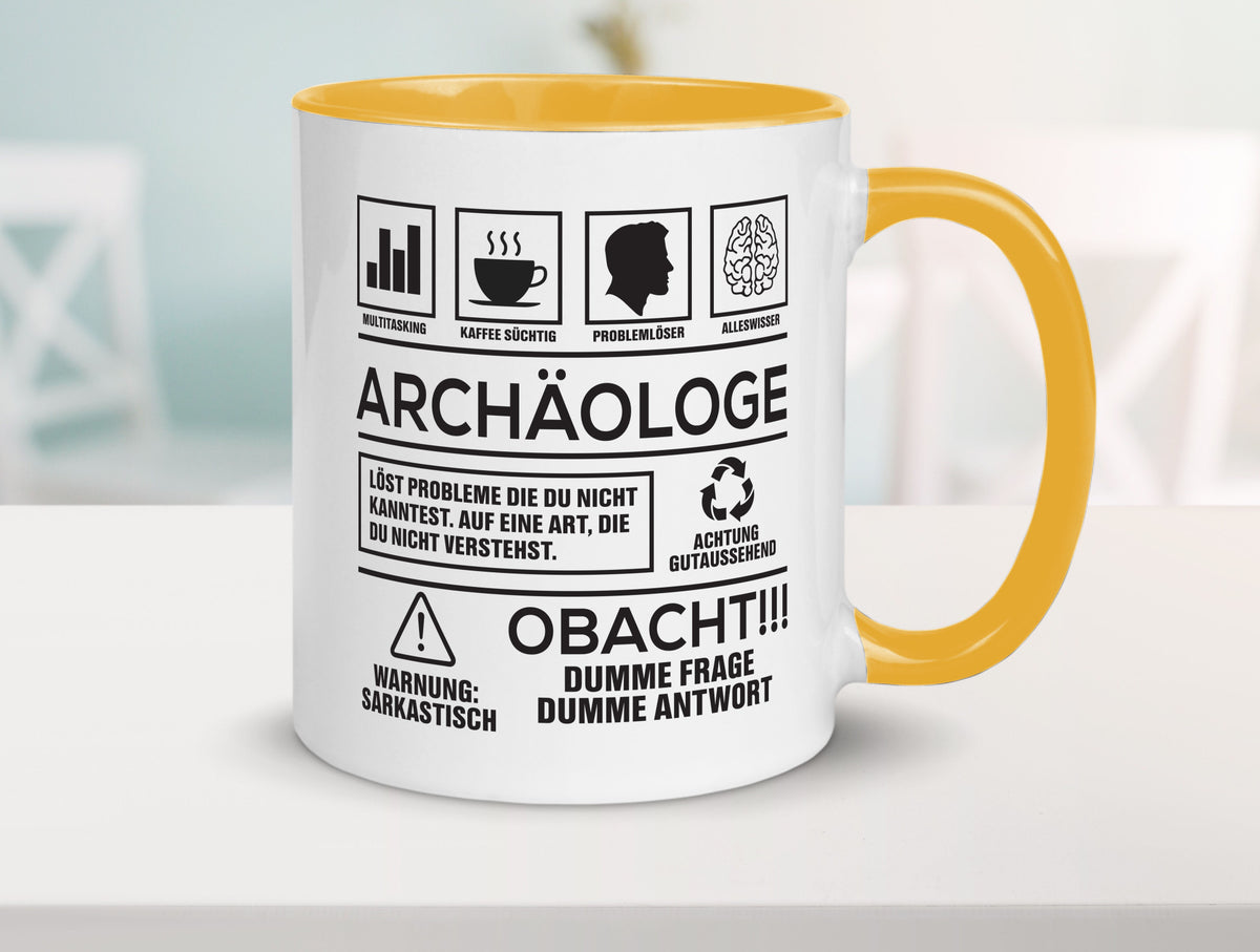 Achtung Probleme Archäologe | Archäologie Forscher Geschenkidee Humor Tasse