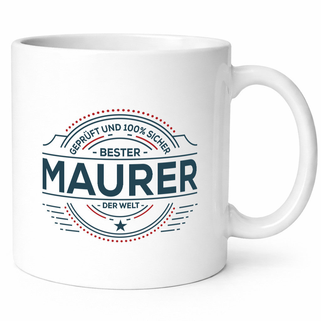Geprüft und sicher: Maurer | Bau Handwerker Geschenk Humor Geschenkidee