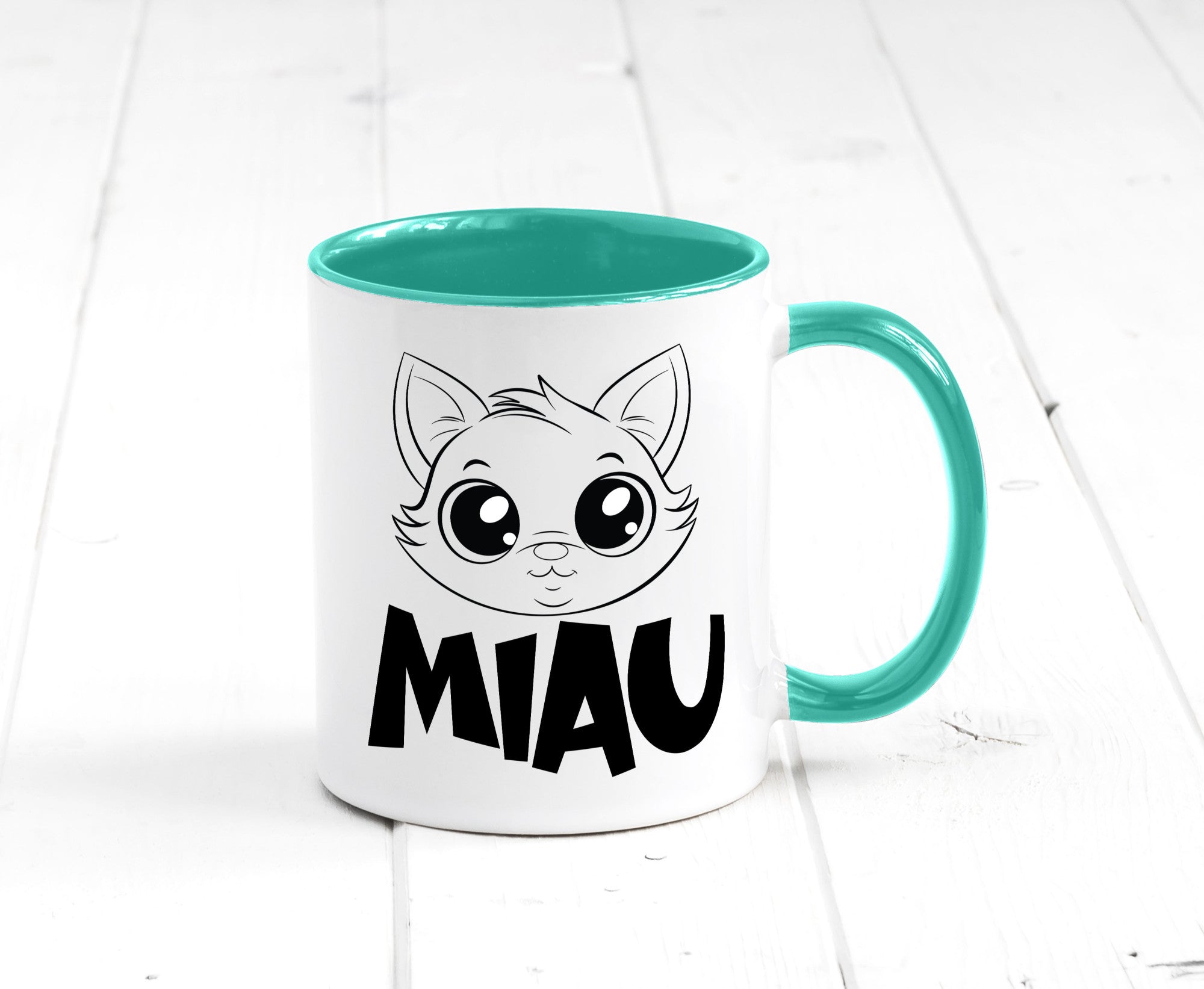 Miau | Katze Geschenkidee Tierliebhaber Humor Tasse