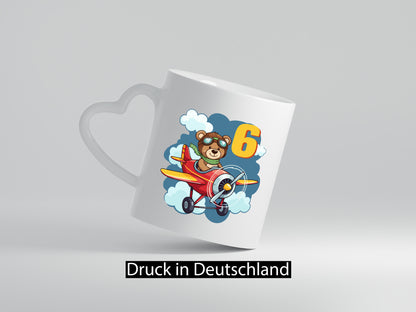 6. Geburtstag | 6 Jahre Kinder Pilot Flugzeug Humor Geschenkidee Tasse