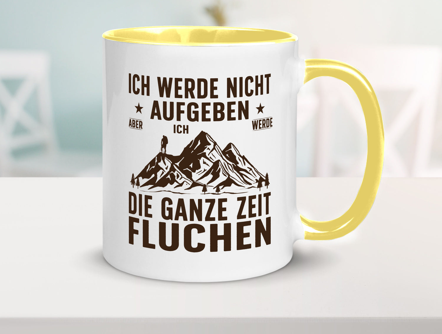 Nicht aufgeben, fluchen | Berge Wanderer v2 Humor Geschenkidee Tasse