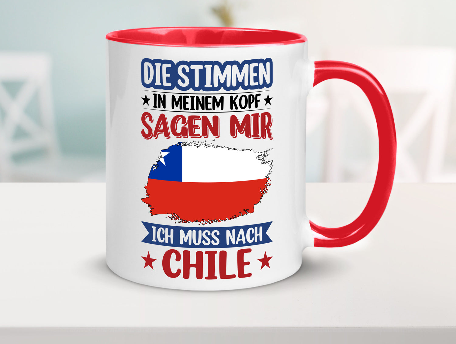 Chile | Urlaub Stimmen in meinem Kopf Traumland Geschenkidee Humor Tasse