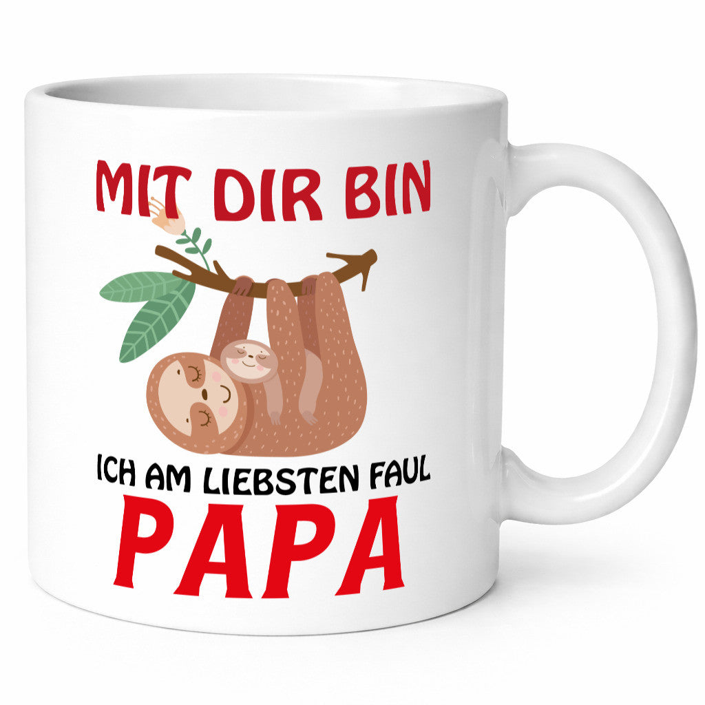 Faultier Papa lustig Tierliebhaber Humor Geschenk Tasse