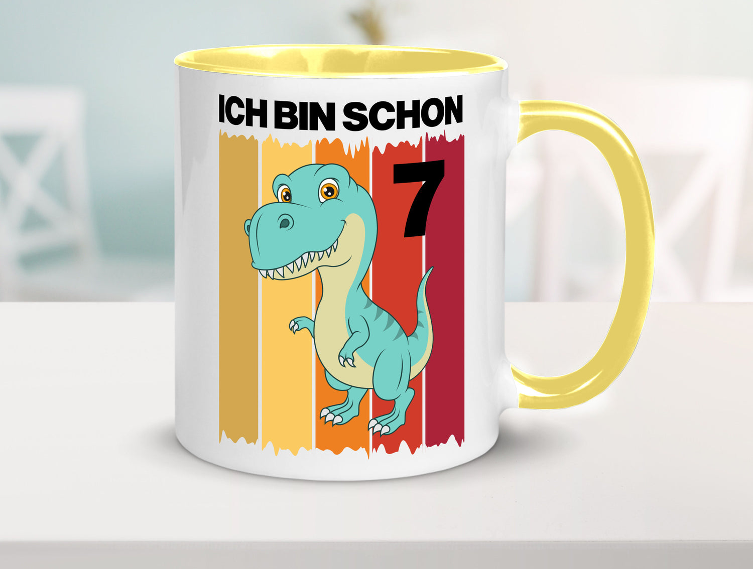 7. Geburtstag | 7 Jahre Dinosaurier lustiger Spruch Geschenk Geschenkidee Tasse