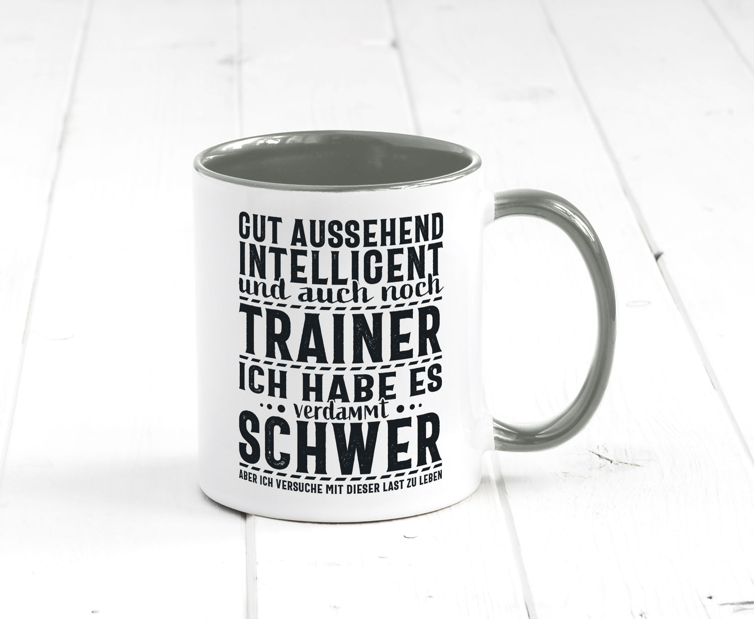 Gut aussehender Trainer |gestrichelte Linie | Punkte lustiger Spruch Geschenk