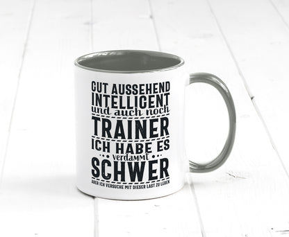 Gut aussehender Trainer |gestrichelte Linie | Punkte lustiger Spruch Geschenk