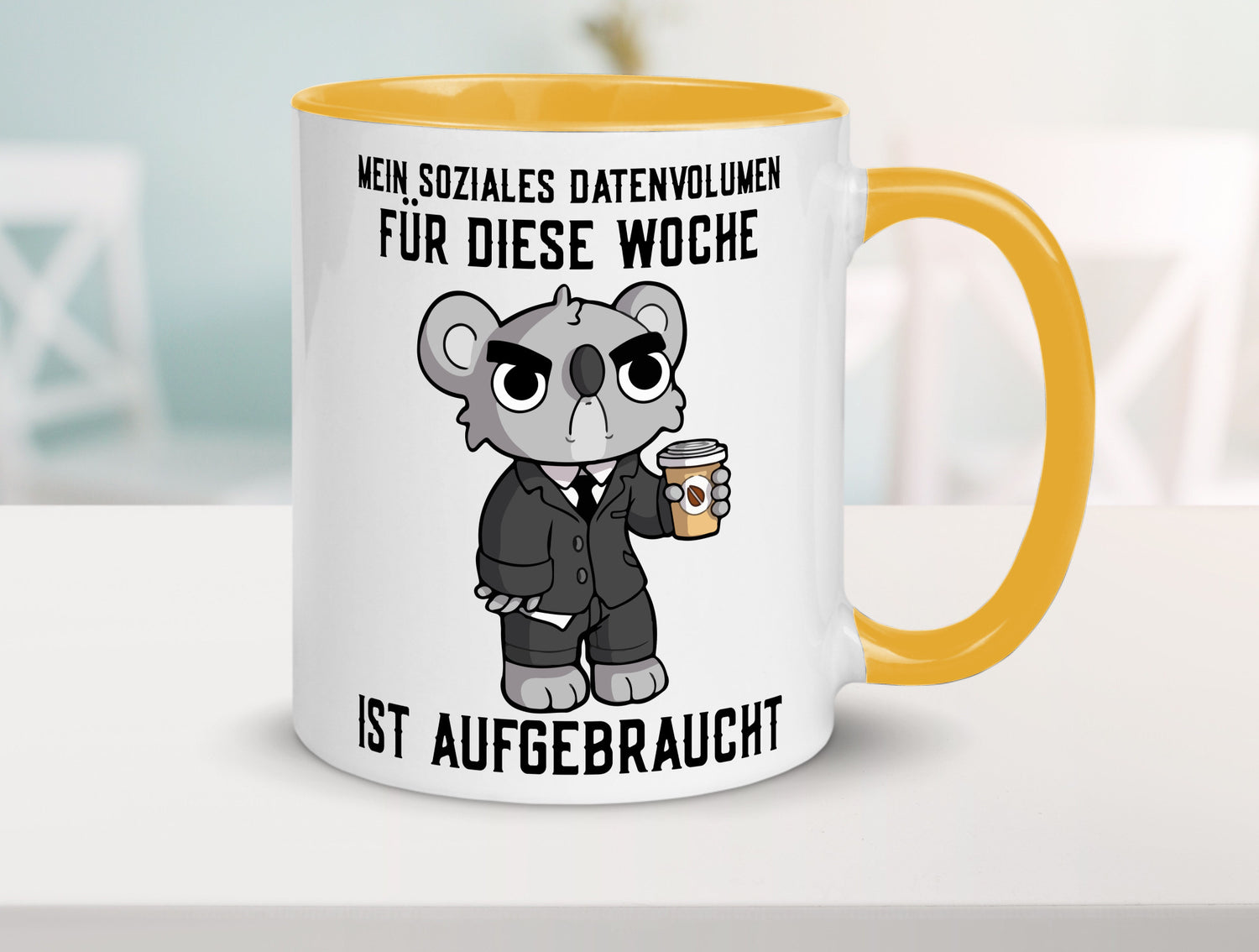 Soziales Datenvolumen | wütender Bär Einzelgänger Nerd Geschenkidee Humor Tasse