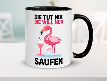 Die tut nix will nur Saufen | Flamingo Alkohol v2 Geschenk Humor Geschenkidee