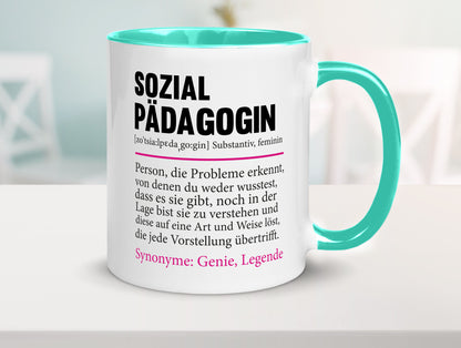 Sozialpädagogin | Spruch lustig Humor Pädagogin v2 Geschenkidee Geschenk Tasse