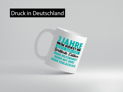 3 Jahre im Dienst | Jubiläum Arbeit v5 lustig Kollegen Büro Geschenk Tasse
