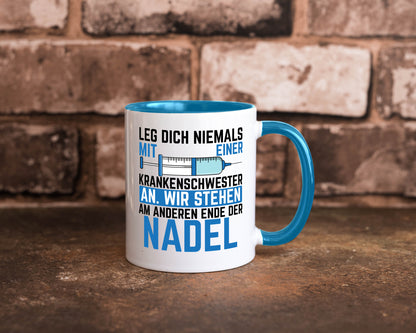 Krankenschwester anlegen | Nadel Spritze Klinik Spruch Geschenkidee Humor Tasse