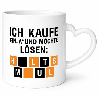 Ich kaufe ein A | Glücksrad Rätsel H*lts M*ul Spruch lustiger Geschenk Humor