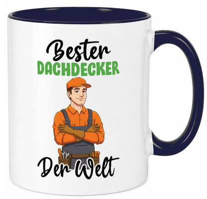 Bester Dachdecker | Dachbau Hausbau v2 lustiger Spruch Geschenk Humor Tasse