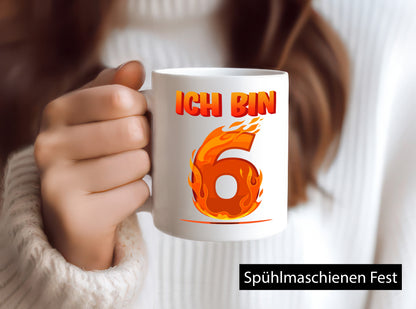 6. Geburtstag | 6 Jahre Drache lustig Geschenkidee Geschenk Tasse