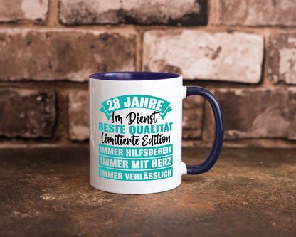 28 Jahre im Dienst | Jubiläum Arbeit lustig Kollegen Büro Geschenk Tasse