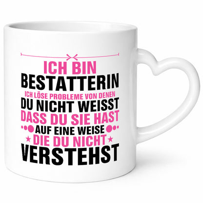 Löse Probleme: Bestatterin | Bestattung Totengräberin Geschenkidee Humor Tasse