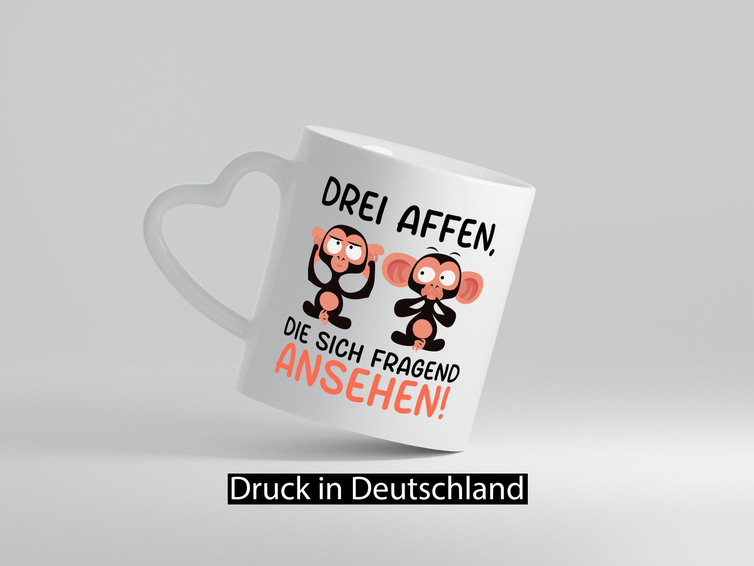 Drei affen die sich Fragend ansehen | v2 lustig Humor Geschenkidee Geschenk