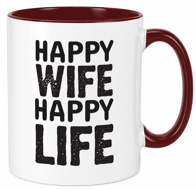 Happy Wife | Ehemann Tasse Ehefrau Humor Statement Geschenkidee