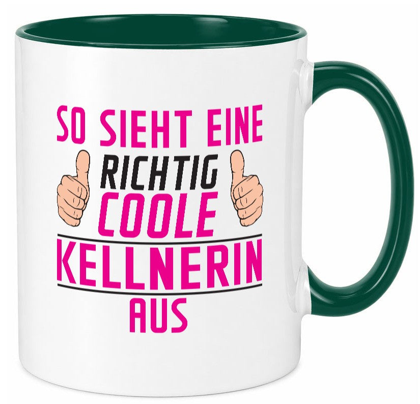 Richtig Coole Kellnerin | Beruf kellnern Bedienung lustig Arbeit Kollegen Büro Tasse