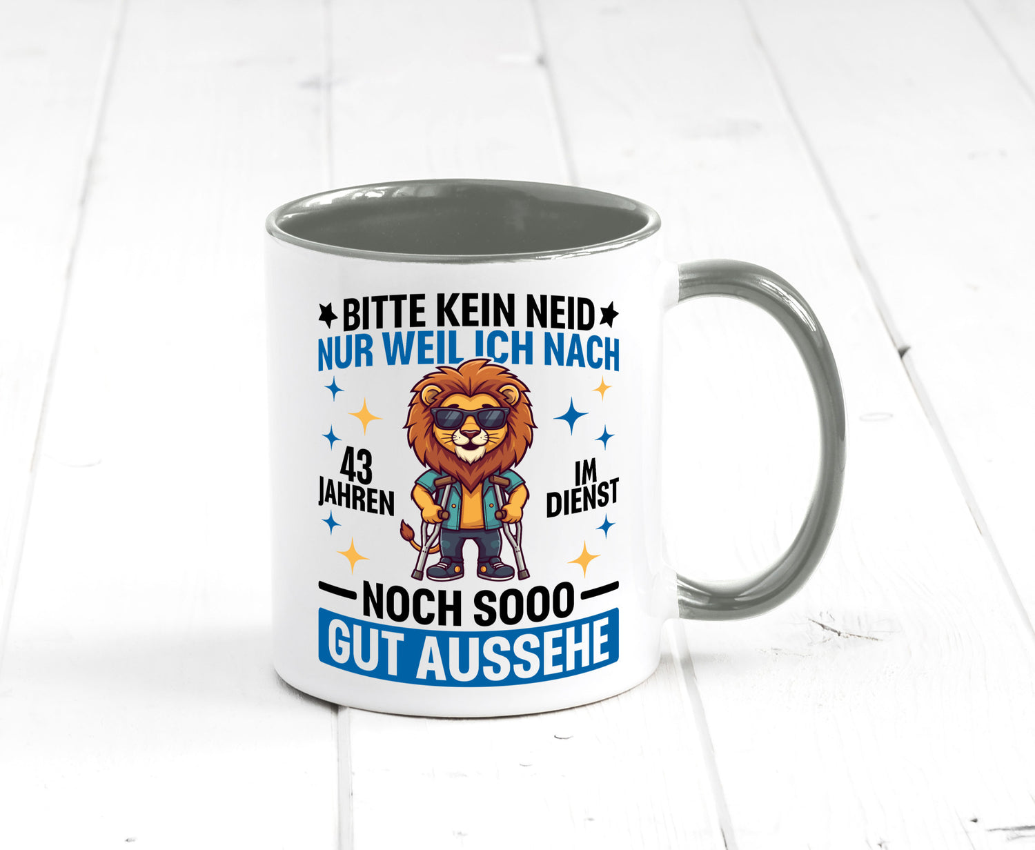 43 Jahre im Dienst | Arbeitsjubiläum Arbeit Geschenk Kollegen Büro lustiger