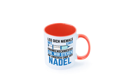 Krankenschwester anlegen | Nadel Spritze Klinik Spruch Geschenkidee Humor Tasse