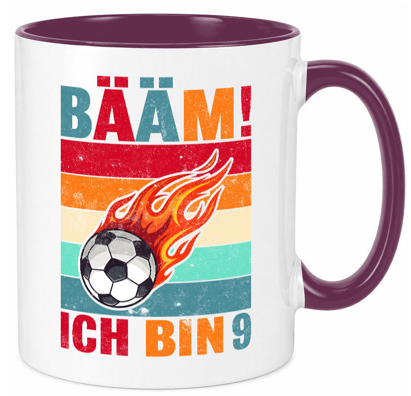 9. Geburtstag | Bääm ich bin 9 Fußball Geschenkidee Humor Tasse