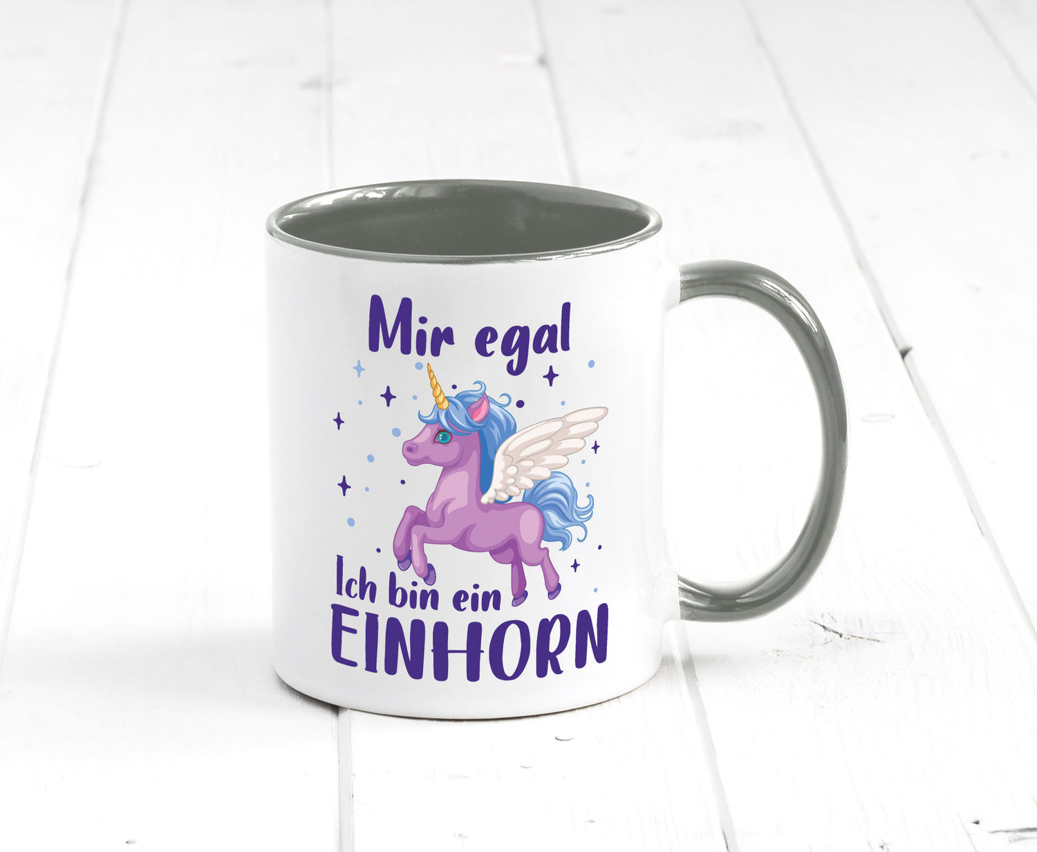 Mir egal, ich bin ein Einhorn | lustig Humor Geschenkidee Geschenk Tasse