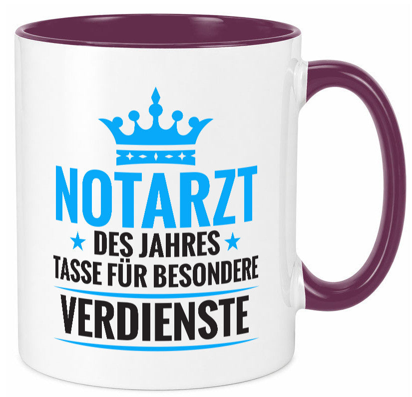 Besonderer Verdienst: Notarzt | Arzt Geschenk Humor Geschenkidee lustiger Tasse