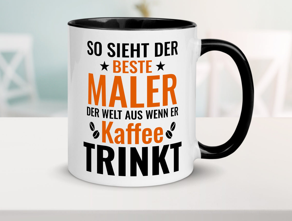 Kaffee trinkt: Maler | Malerei lustiger Spruch Geschenk Humor Geschenkidee Tasse